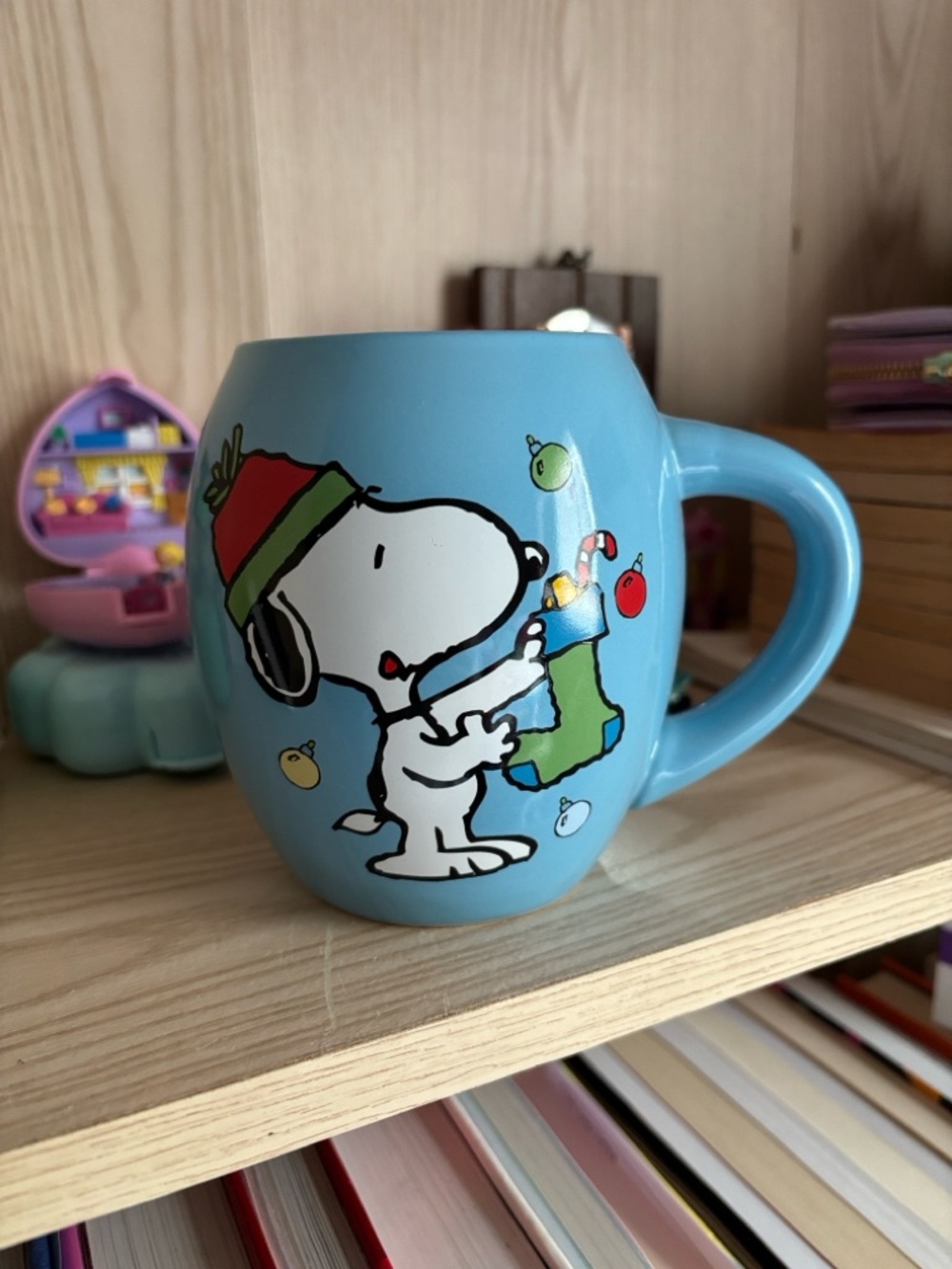 Peanuts Snoopy Blue Ceramic Coffee Mug - Holiday Design